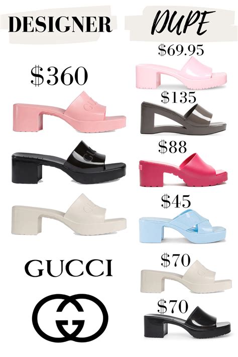 dupe for gucci rubber sandals|gucci slides knock off.